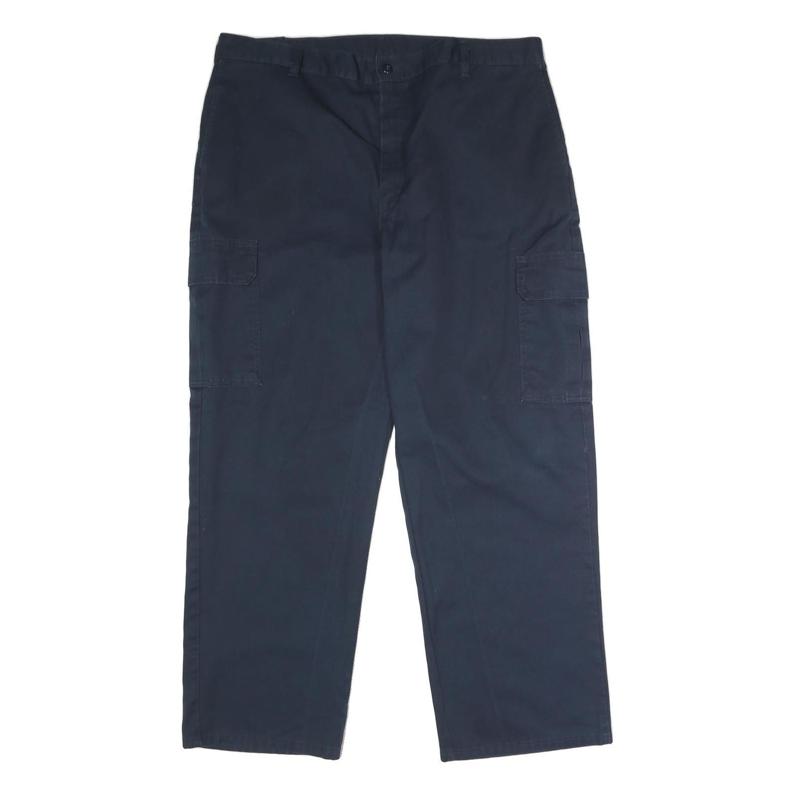 DICKIES Mens Polyester Blend Navy Blue Regular Straight Trousers W40 L30