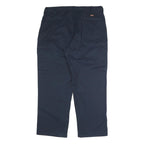 DICKIES Mens Polyester Blend Navy Blue Regular Straight Trousers W40 L30