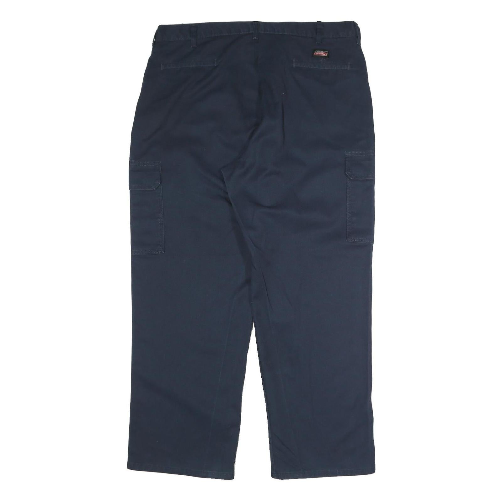 DICKIES Mens Polyester Blend Navy Blue Regular Straight Trousers W40 L30