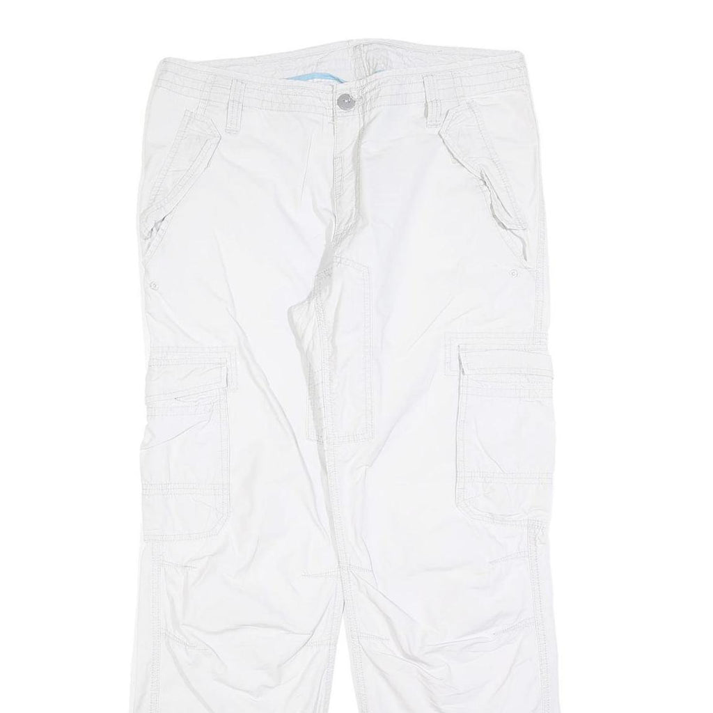 CLOCKHOUSE Mens White Regular Fit Straight Leg Trousers W36 L30 Zip Closure