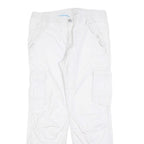 CLOCKHOUSE Mens White Regular Fit Straight Leg Trousers W36 L30 Zip Closure