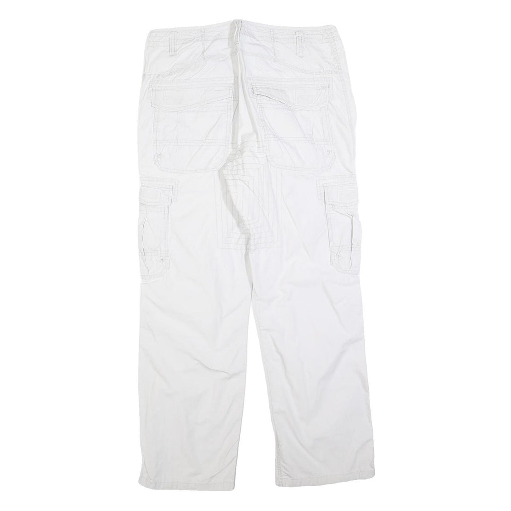 CLOCKHOUSE Mens White Regular Fit Straight Leg Trousers W36 L30 Zip Closure