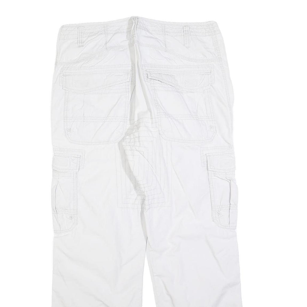 CLOCKHOUSE Mens White Regular Fit Straight Leg Trousers W36 L30 Zip Closure