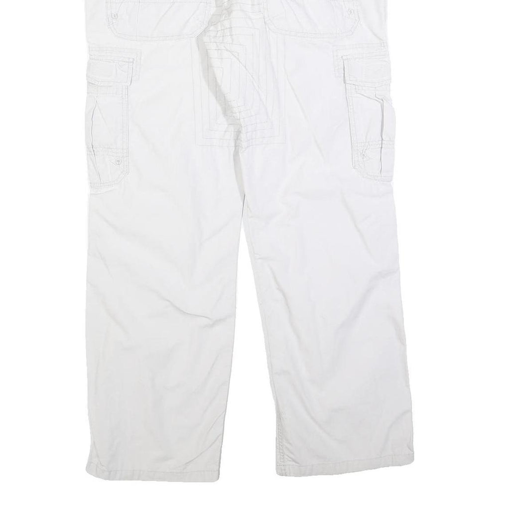 CLOCKHOUSE Mens White Regular Fit Straight Leg Trousers W36 L30 Zip Closure