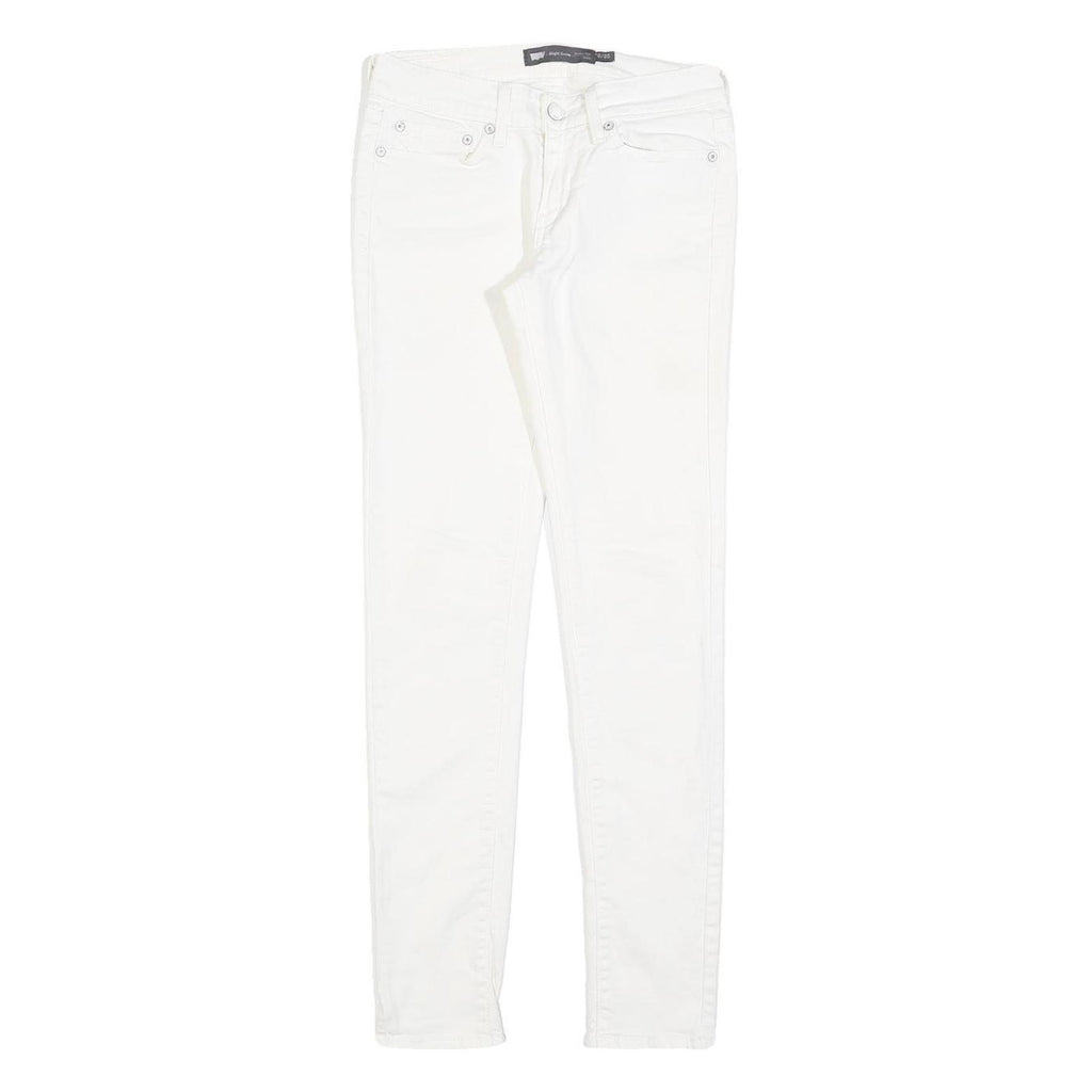 LEVI'S Womens Slim White Jeans Cotton Blend Zip W25 L29 Classic Skinny Fit