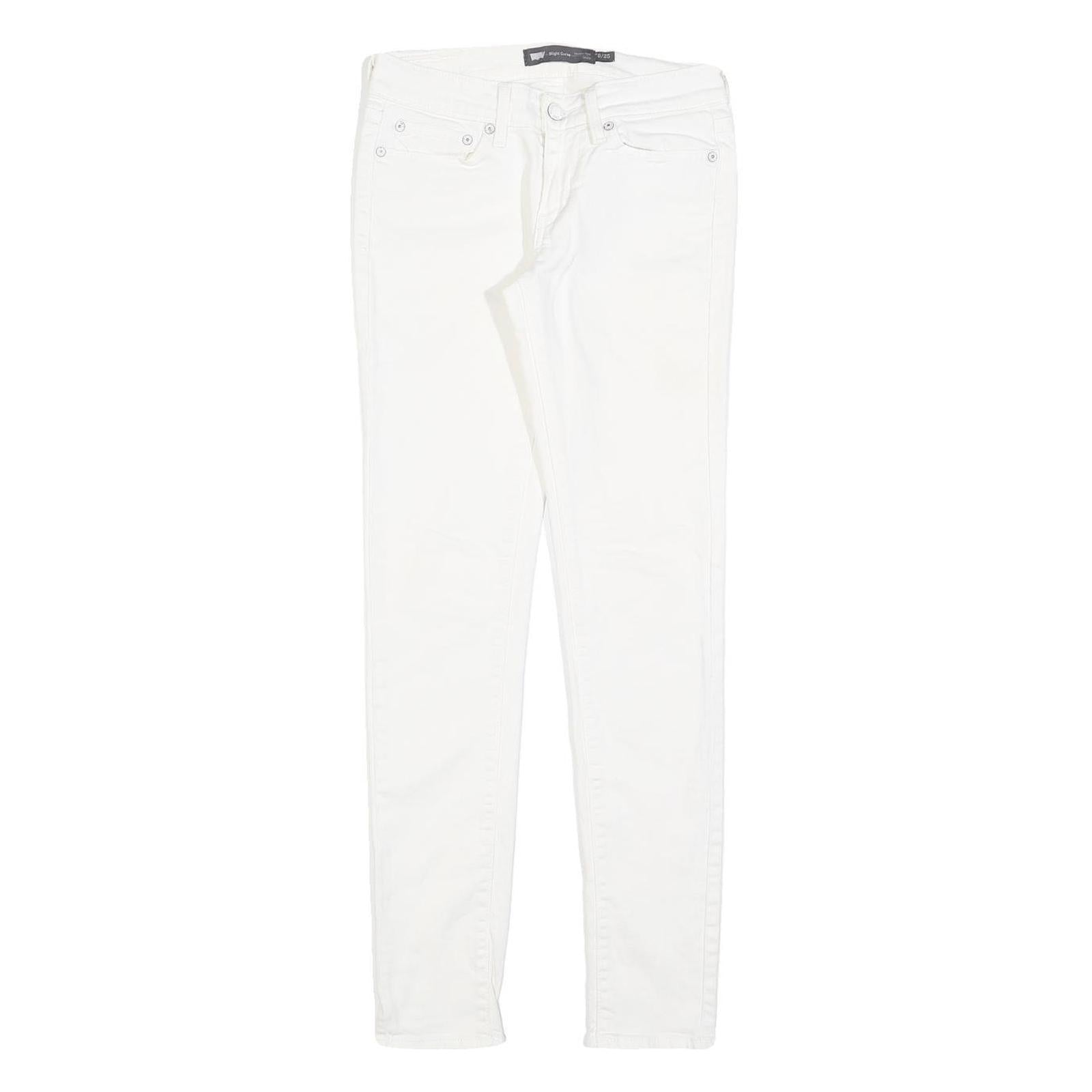 LEVI'S Womens Slim White Jeans Cotton Blend Zip W25 L29 Classic Skinny Fit