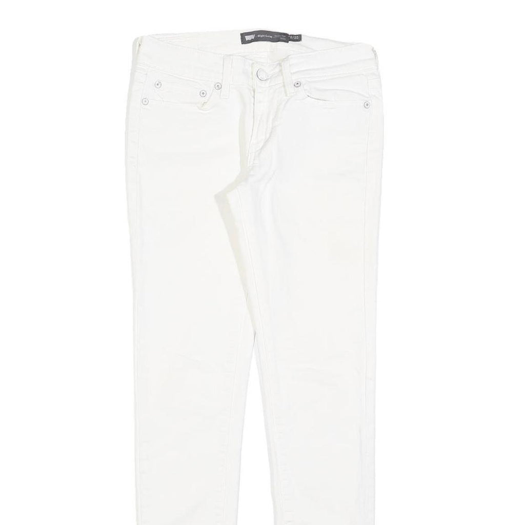 LEVI'S Womens Slim White Jeans Cotton Blend Zip W25 L29 Classic Skinny Fit