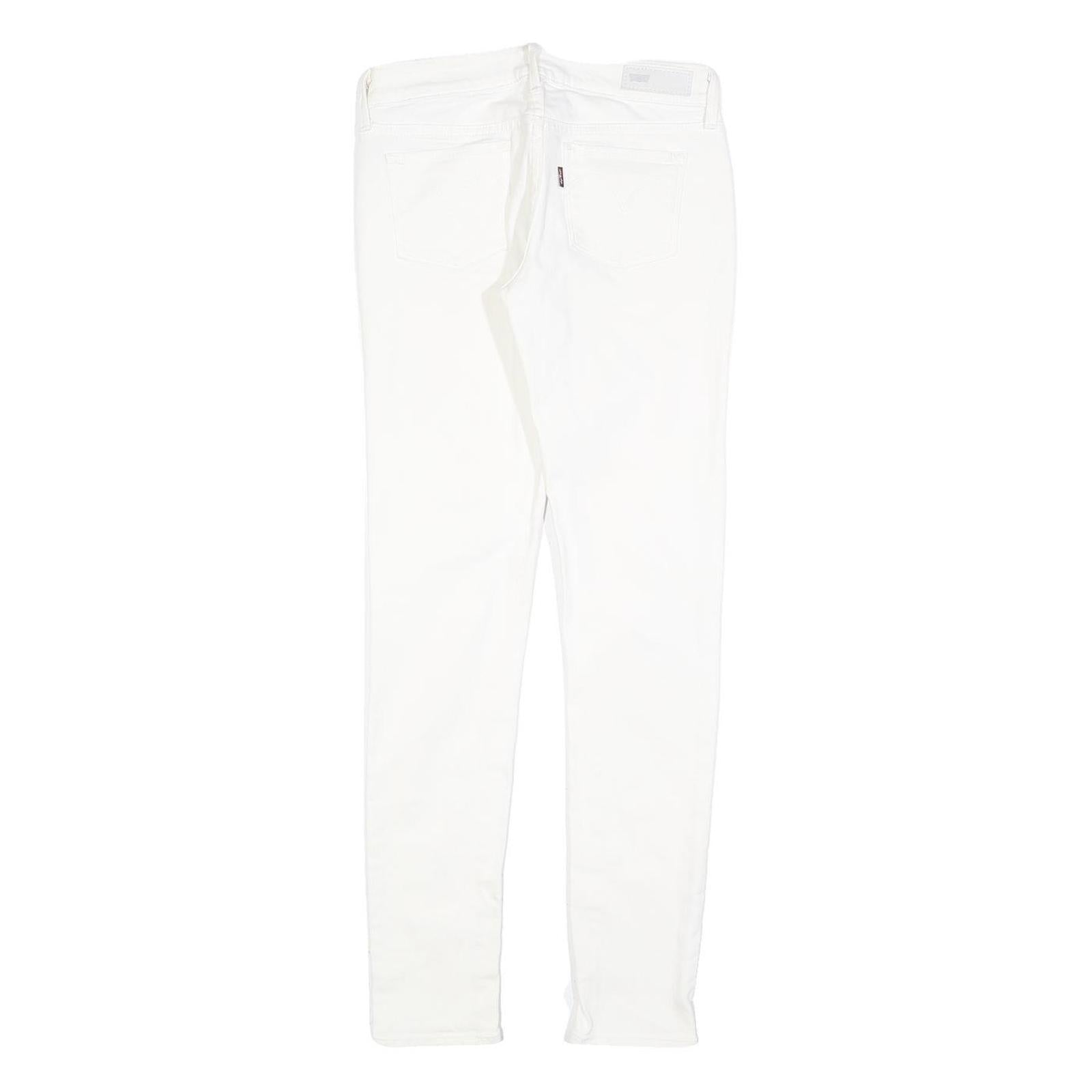 LEVI'S Womens Slim White Jeans Cotton Blend Zip W25 L29 Classic Skinny Fit
