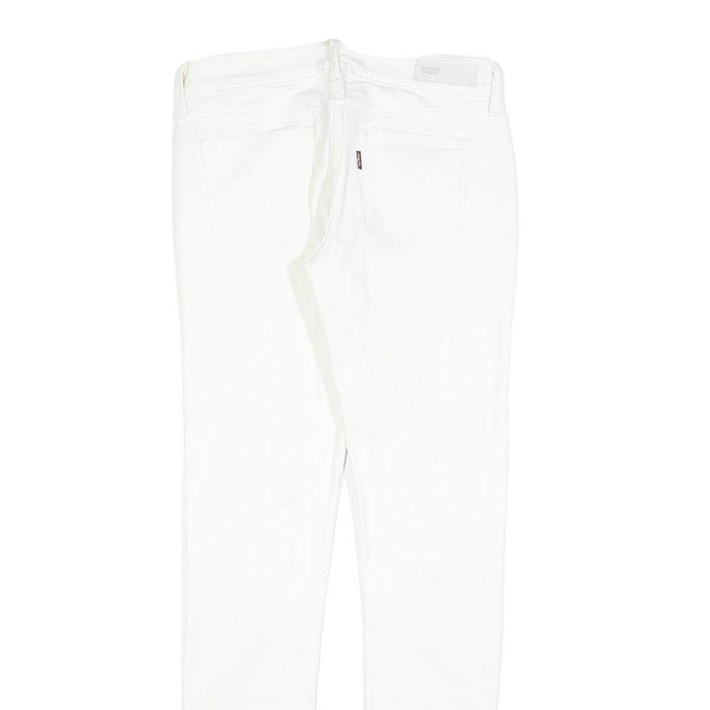 LEVI'S Womens Slim White Jeans Cotton Blend Zip W25 L29 Classic Skinny Fit