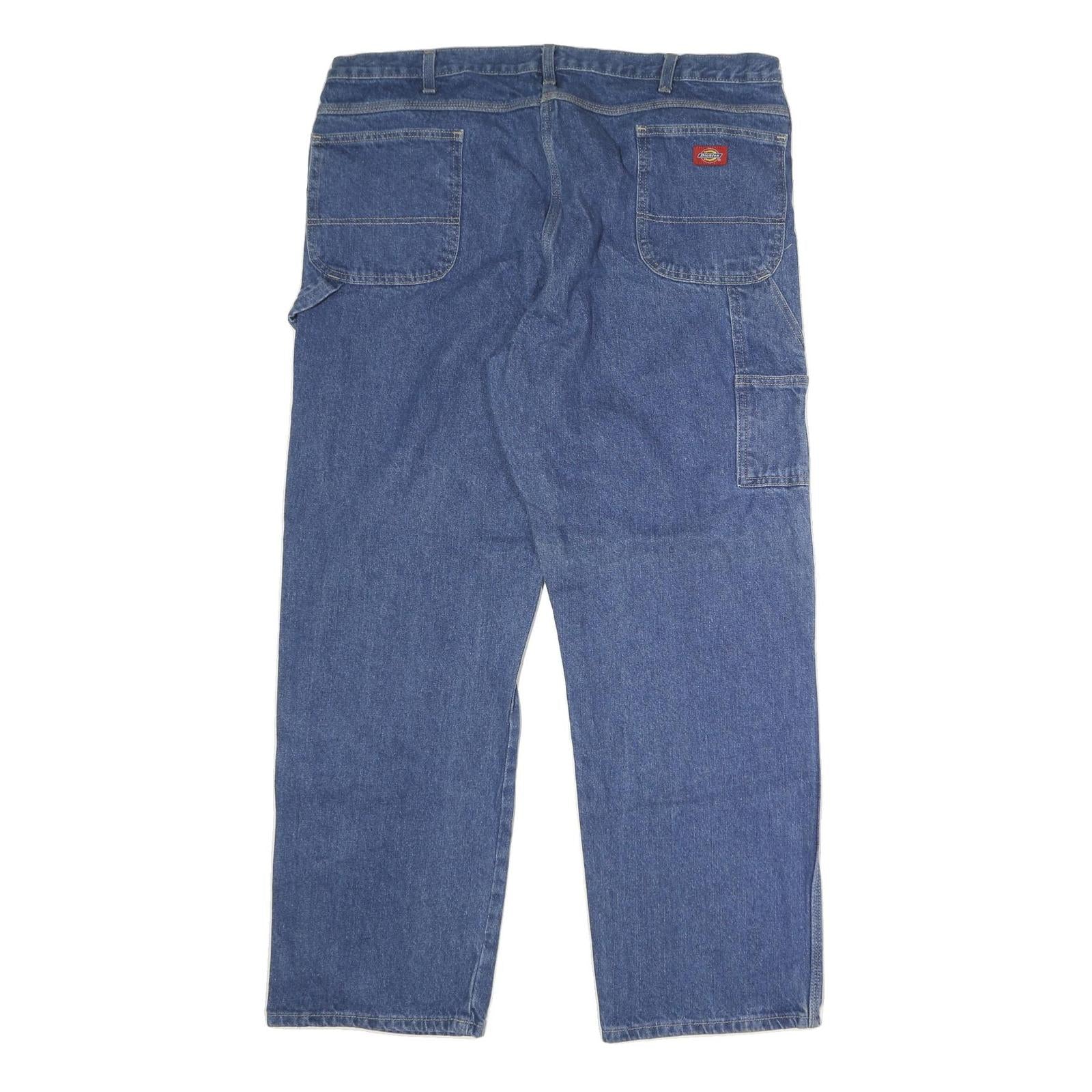 DICKIES Mens Blue Regular Fit Straight Denim Jeans W42 L31 Workwear Durable