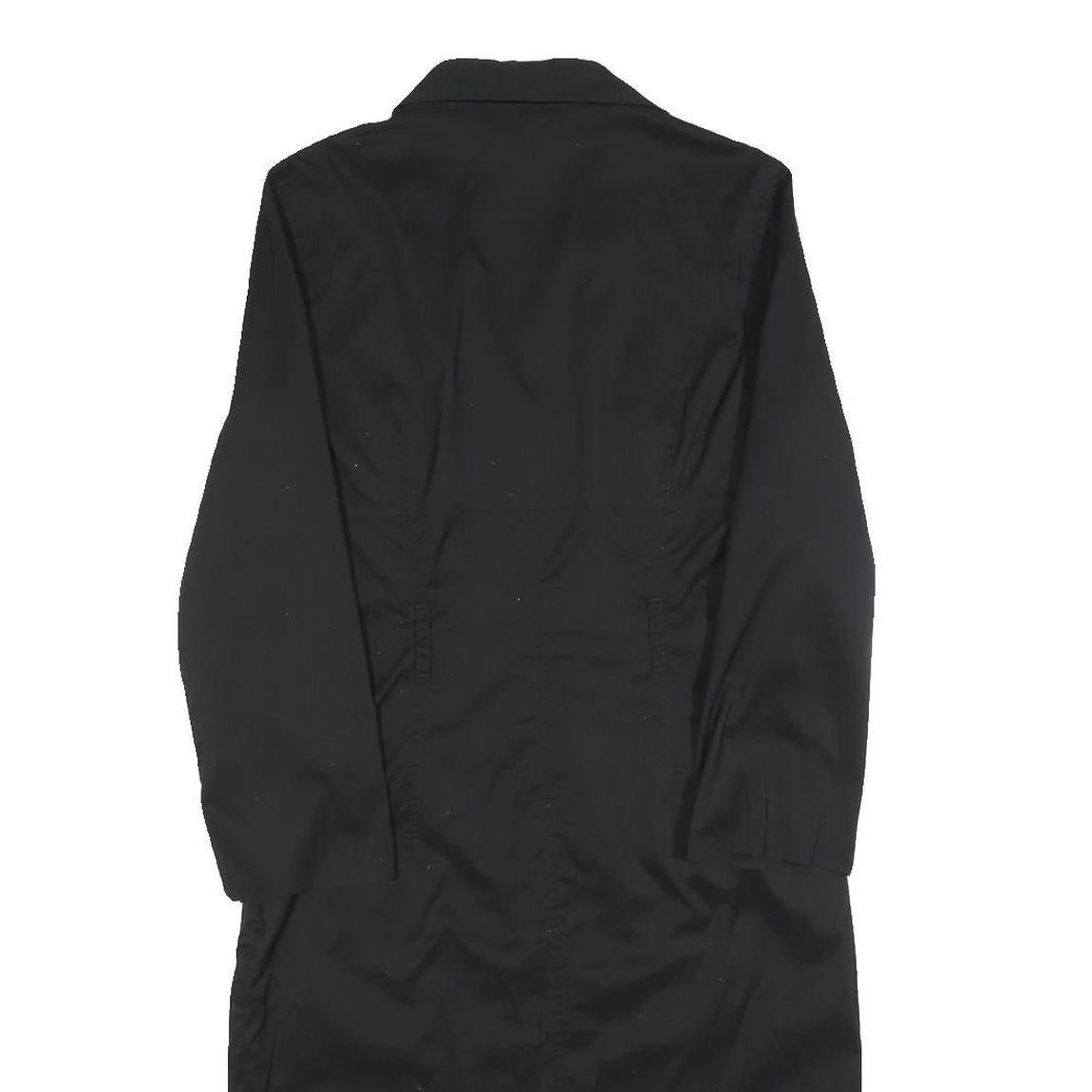 HUGO BOSS Womens Black Shirt Dress Cotton Blend Long Sleeve Knee Length S Formal