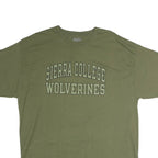 CHAMPION Mens Green Sierra College Wolverines Graphic T-Shirt 2XL Short Sleeve
