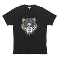 KENZO Mens Black Graphic T-Shirt S Short Sleeve Crew Neck Tiger Print