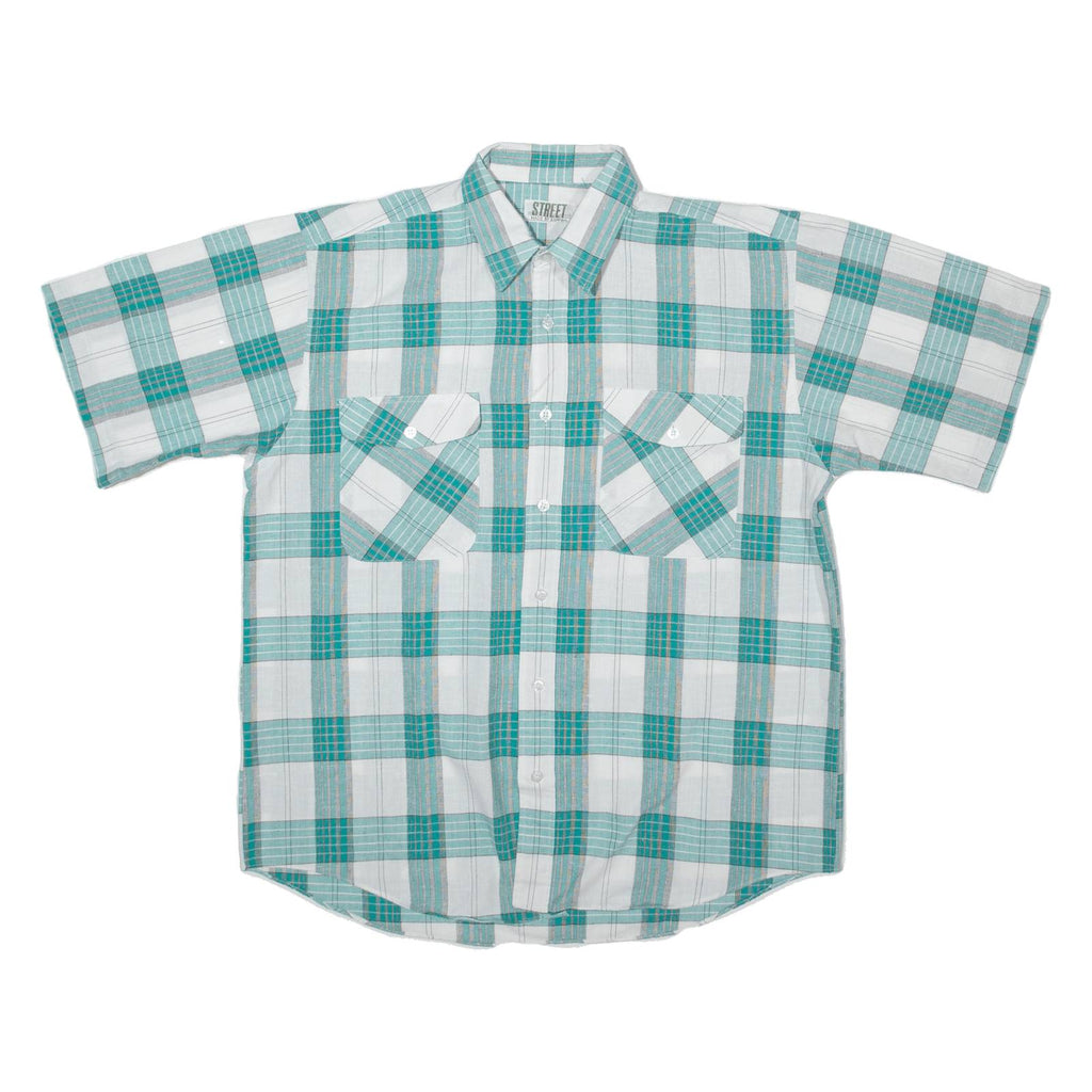 STREET Mens Shirt Green Check L