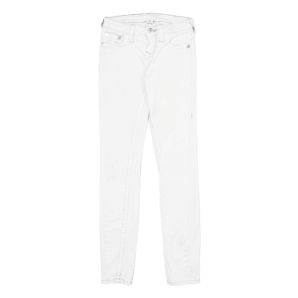 TRUE RELIGION Womens White Slim Skinny Denim Jeans Cotton Blend W23 L30 Stylish
