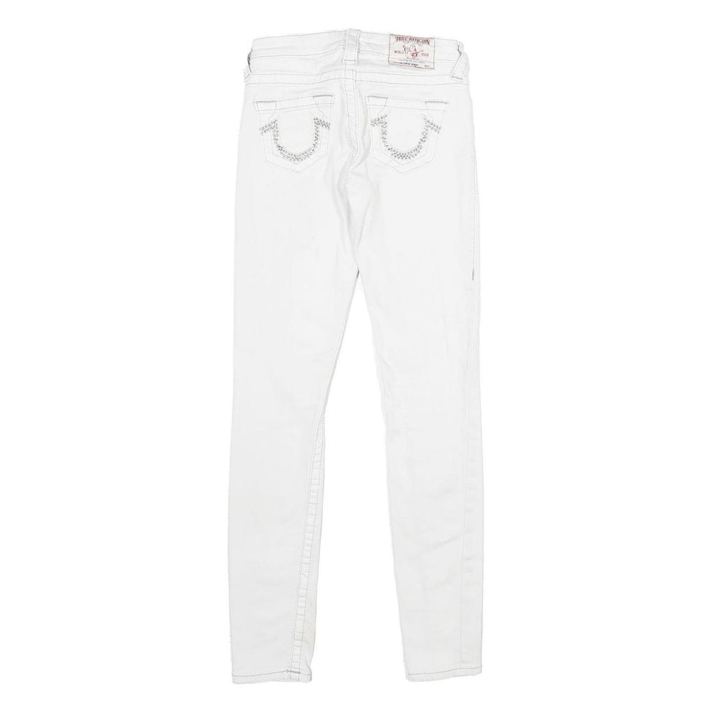 TRUE RELIGION Womens White Slim Skinny Denim Jeans Cotton Blend W23 L30 Stylish