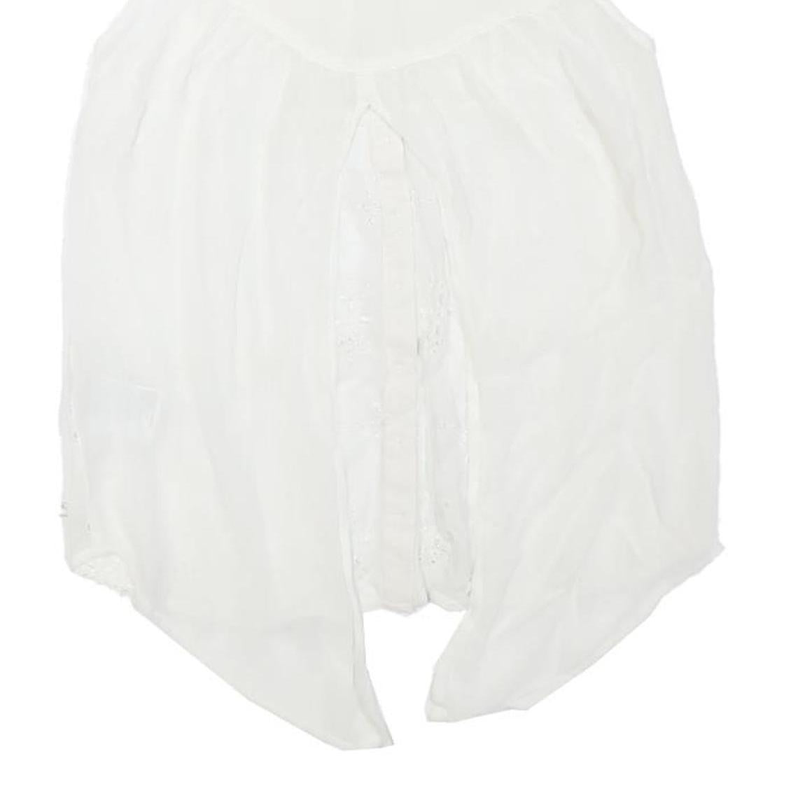 GUESS Womens White Sleeveless Shirt Collared Embellished Collar S Sleeveless