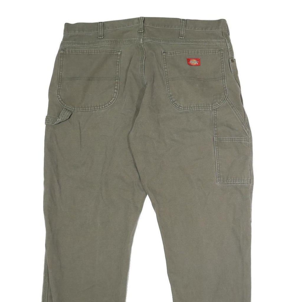 DICKIES Mens Jeans Green Regular Straight Denim Fair W38 L31 Workwear Utility