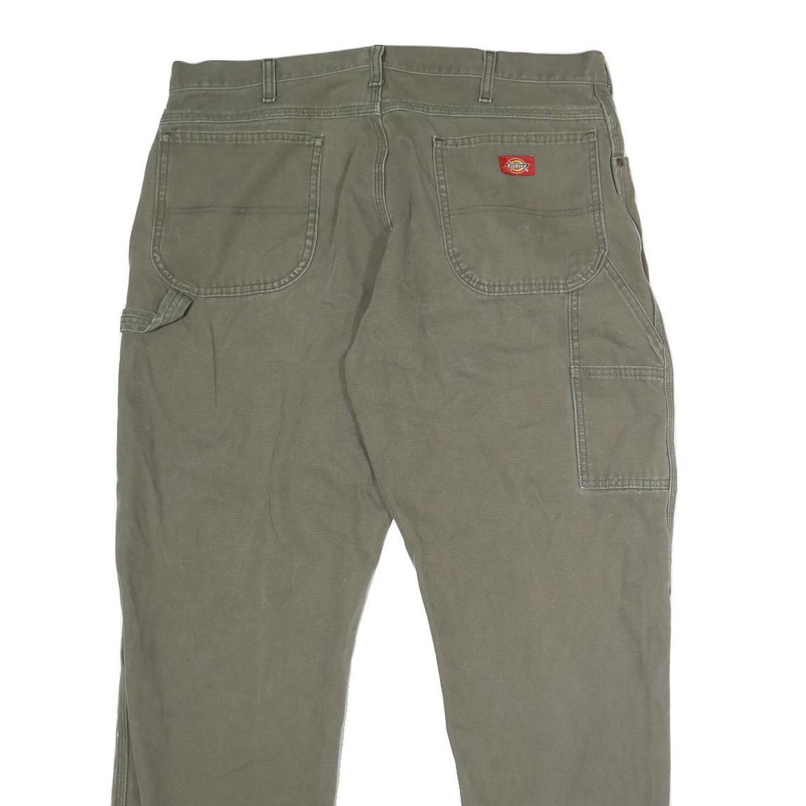 DICKIES Mens Jeans Green Regular Straight Denim Fair W38 L31 Workwear Utility