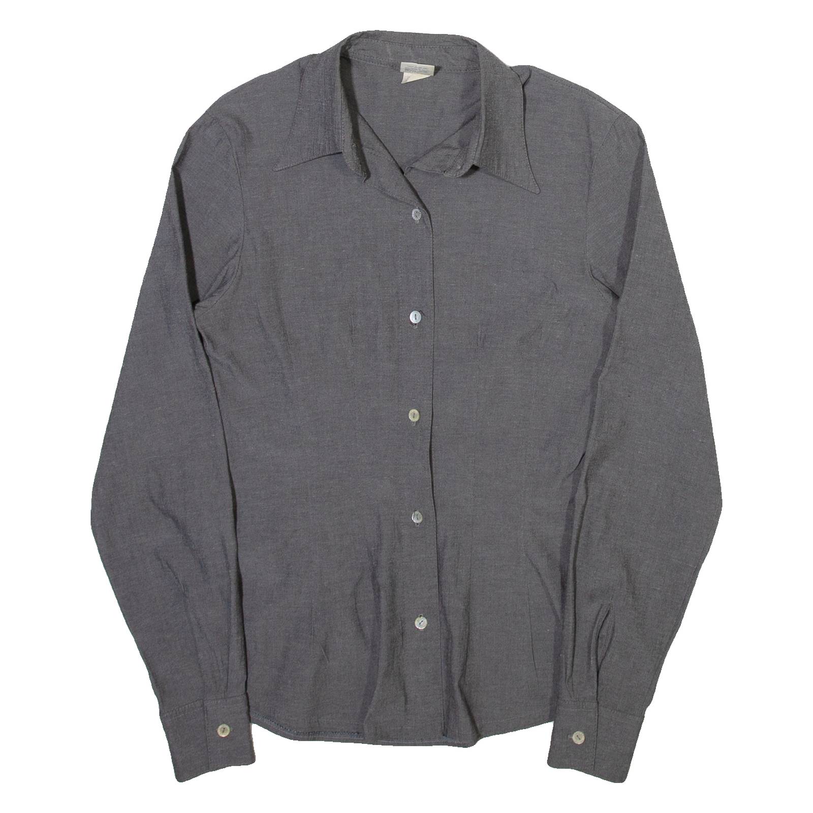 GUARANA BRASIL Womens Plain Shirt Grey Long Sleeve XS