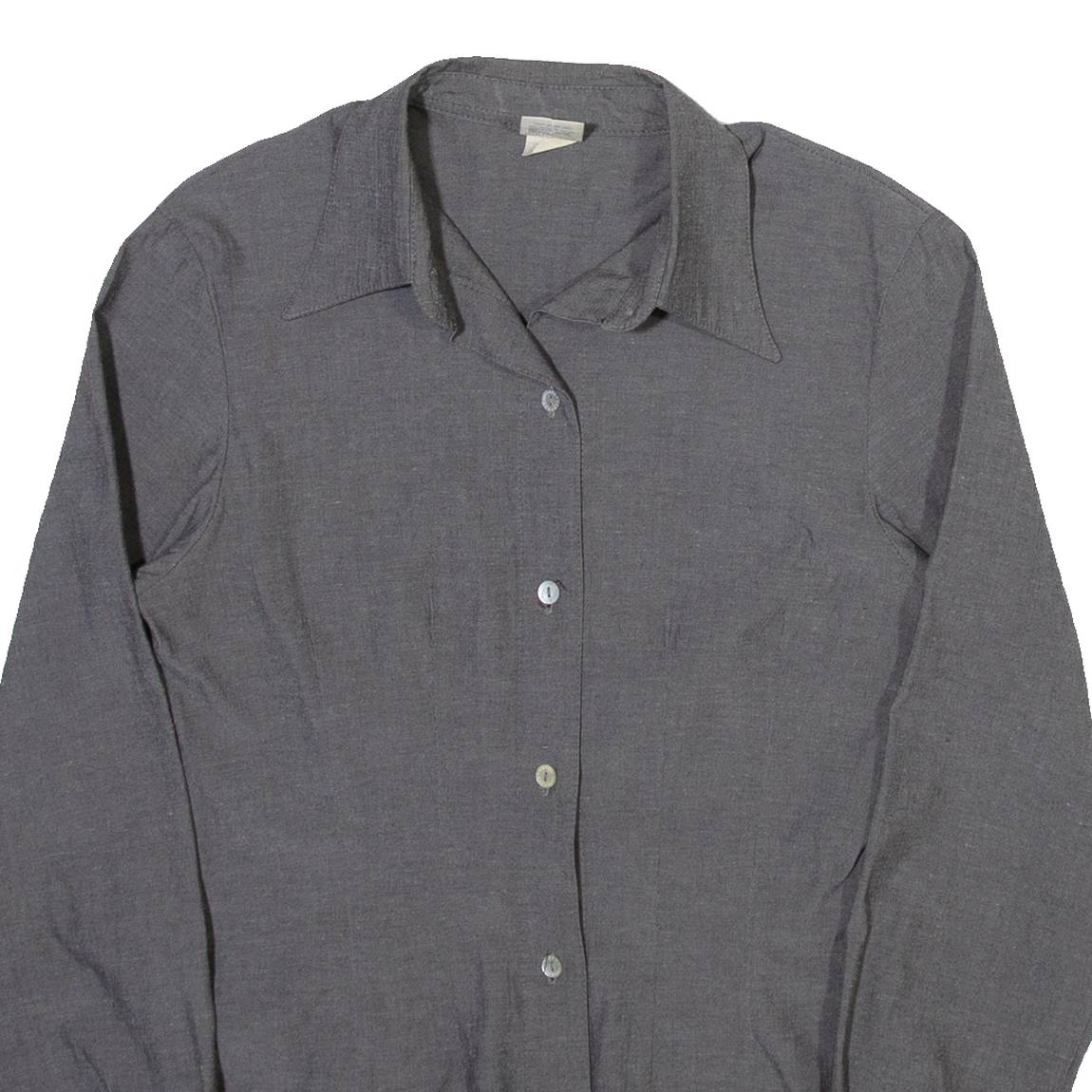 GUARANA BRASIL Womens Plain Shirt Grey Long Sleeve XS