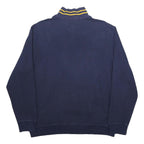 POLO RALPH LAUREN Mens Navy & Yellow 1/4 Zip XL Cotton Blend Sweatshirt