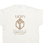 HANES Mens White U.O.P.s Graphic T-Shirt L Short Sleeve Crew Neck Cotton Blend