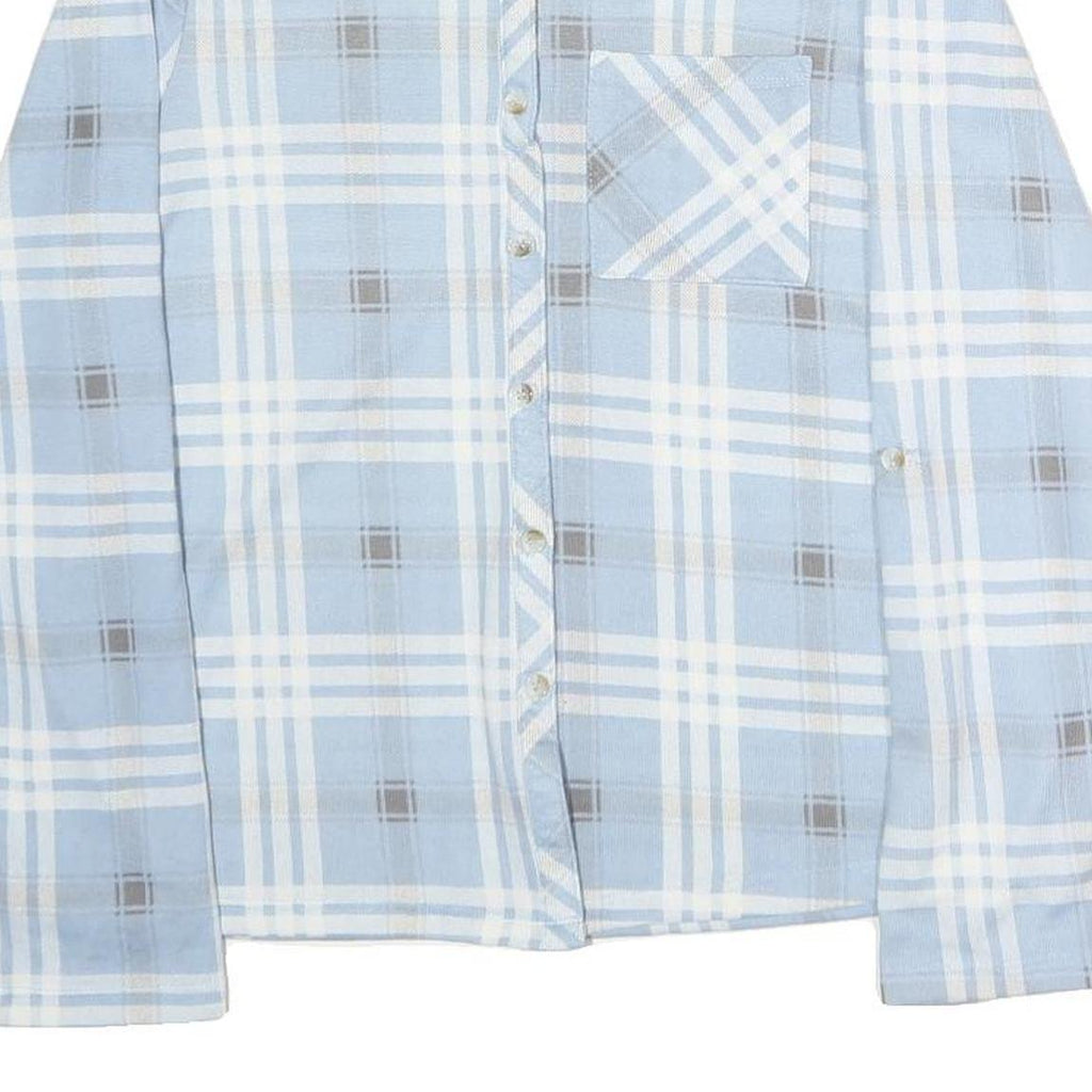 CHICOREE Womens Blue & White Check Shirt M Cotton Blend Button Long Sleeve