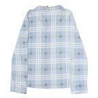 CHICOREE Womens Blue & White Check Shirt M Cotton Blend Button Long Sleeve