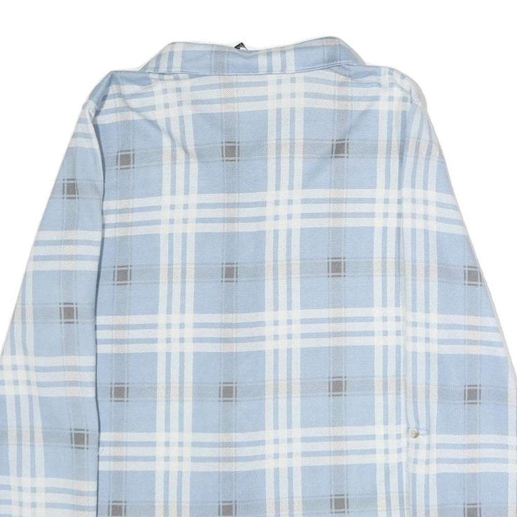 CHICOREE Womens Blue & White Check Shirt M Cotton Blend Button Long Sleeve