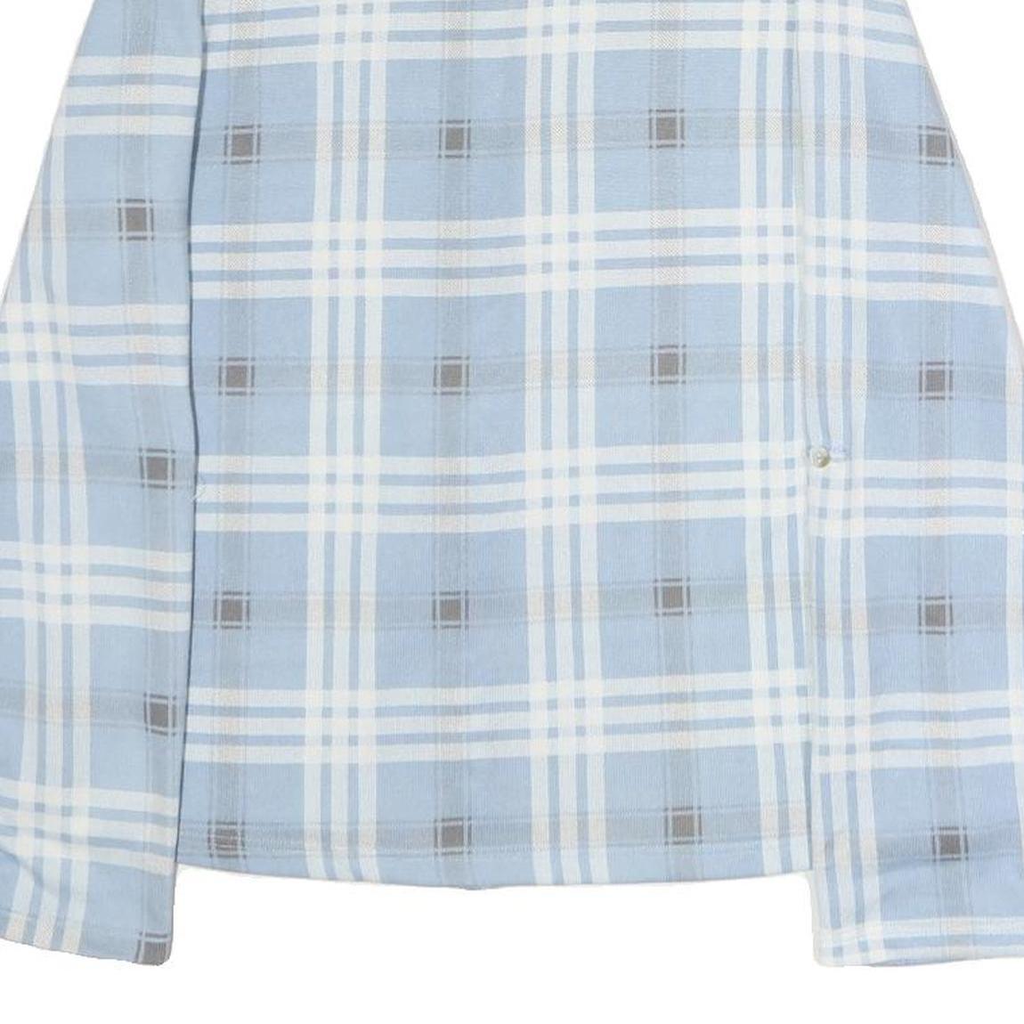 CHICOREE Womens Blue & White Check Shirt M Cotton Blend Button Long Sleeve