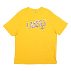 NBA Mens Yellow Lakers Graphic T-Shirt XL Short Sleeve Crew Neck Basketball