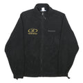 COLUMBIA Mens Black Polyester Zip Jacket M Fleece Topper Hockey Embroidered