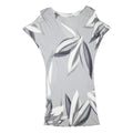 MARC CAIN Womens Grey & White Cold Shoulder Shift Dress Polyester Blend L