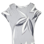 MARC CAIN Womens Grey & White Cold Shoulder Shift Dress Polyester Blend L