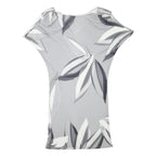 MARC CAIN Womens Grey & White Cold Shoulder Shift Dress Polyester Blend L