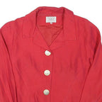PARIS PREMIER Womens Red Button Jacket XS Linen Blend Plain Classic Cropped