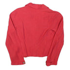 PARIS PREMIER Womens Red Button Jacket XS Linen Blend Plain Classic Cropped