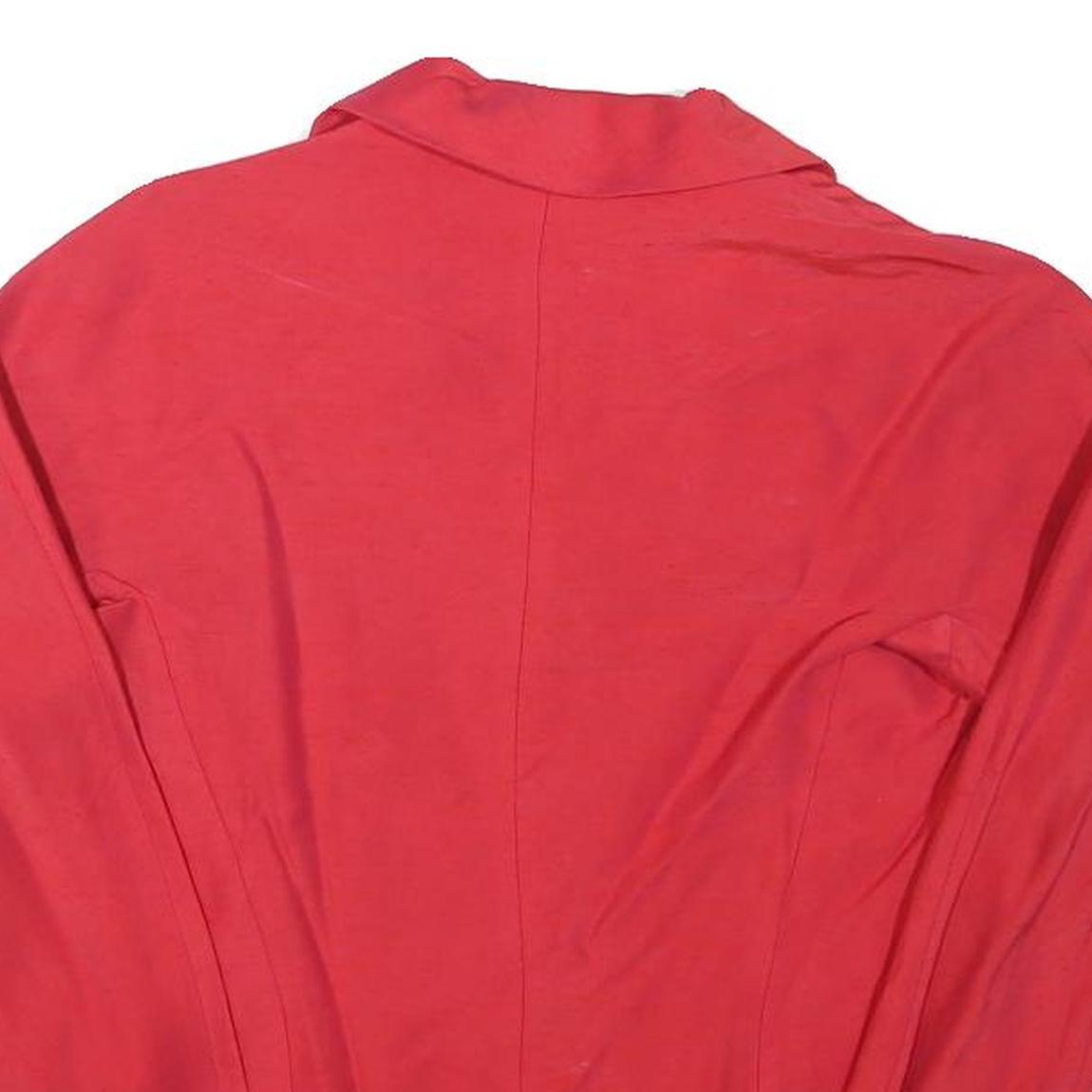 PARIS PREMIER Womens Red Button Jacket XS Linen Blend Plain Classic Cropped