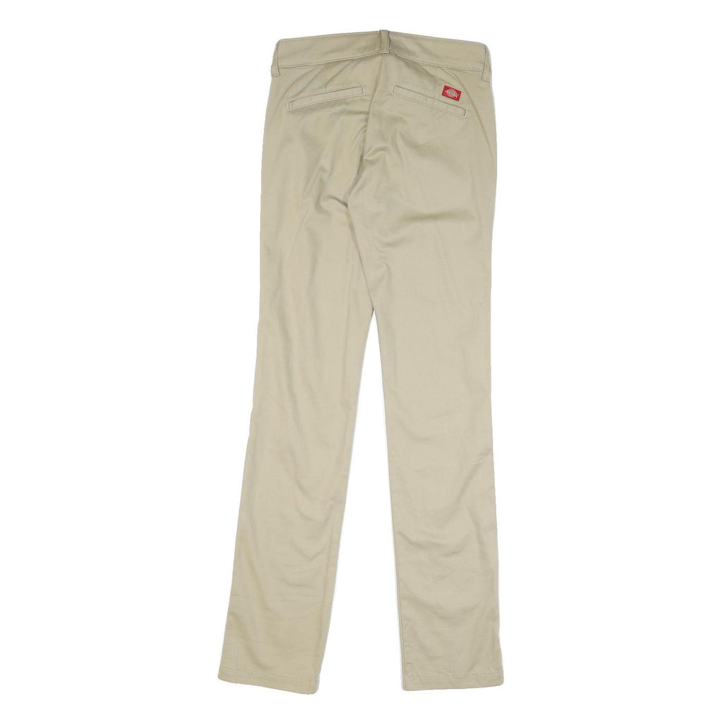 DICKIES Womens Beige Regular Fit Straight Trousers W28 L33 Casual Workwear Zip