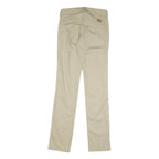 DICKIES Womens Beige Regular Fit Straight Trousers W28 L33 Casual Workwear Zip