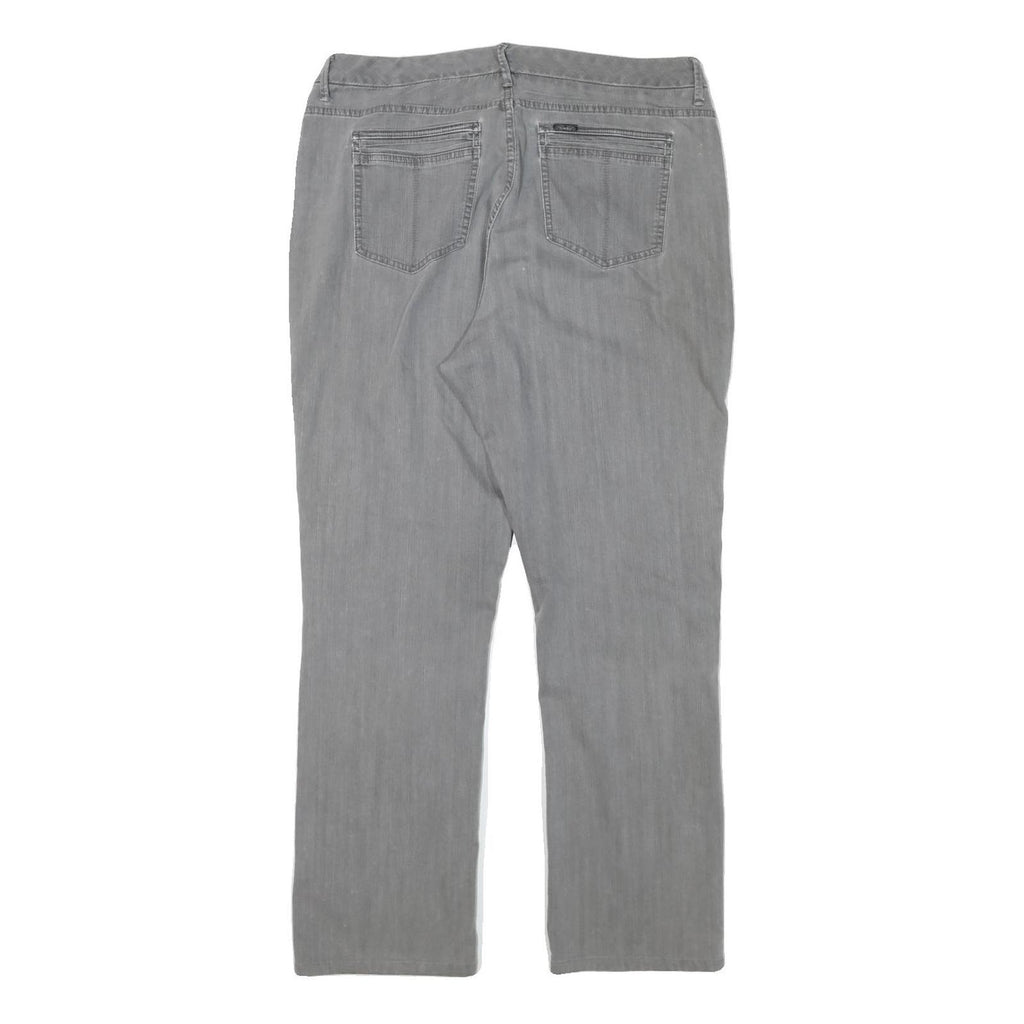 LEE Womens Regular Grey Denim Straight Jeans Cotton Blend W34 L28 Classic Zip