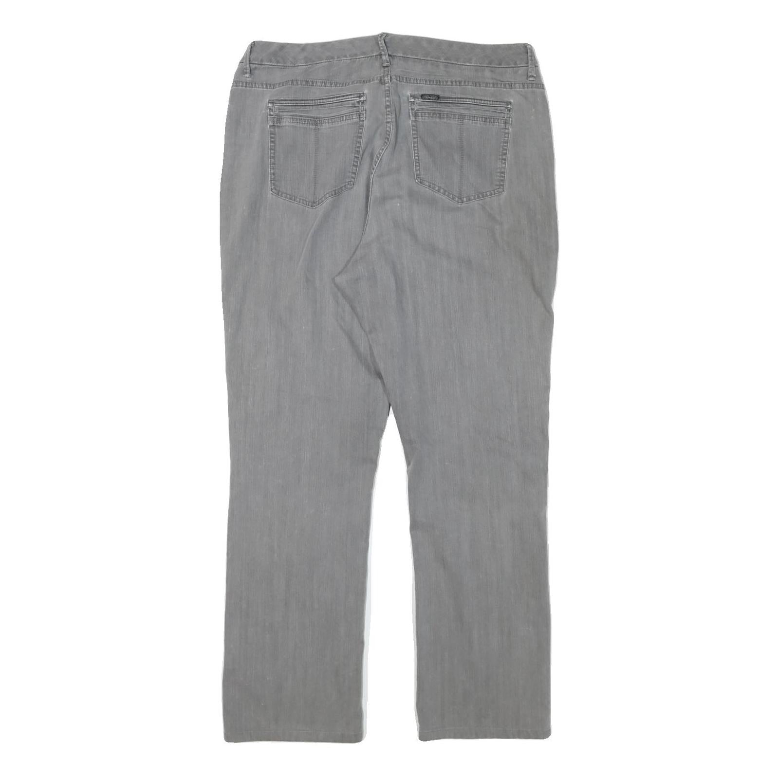 LEE Womens Regular Grey Denim Straight Jeans Cotton Blend W34 L28 Classic Zip