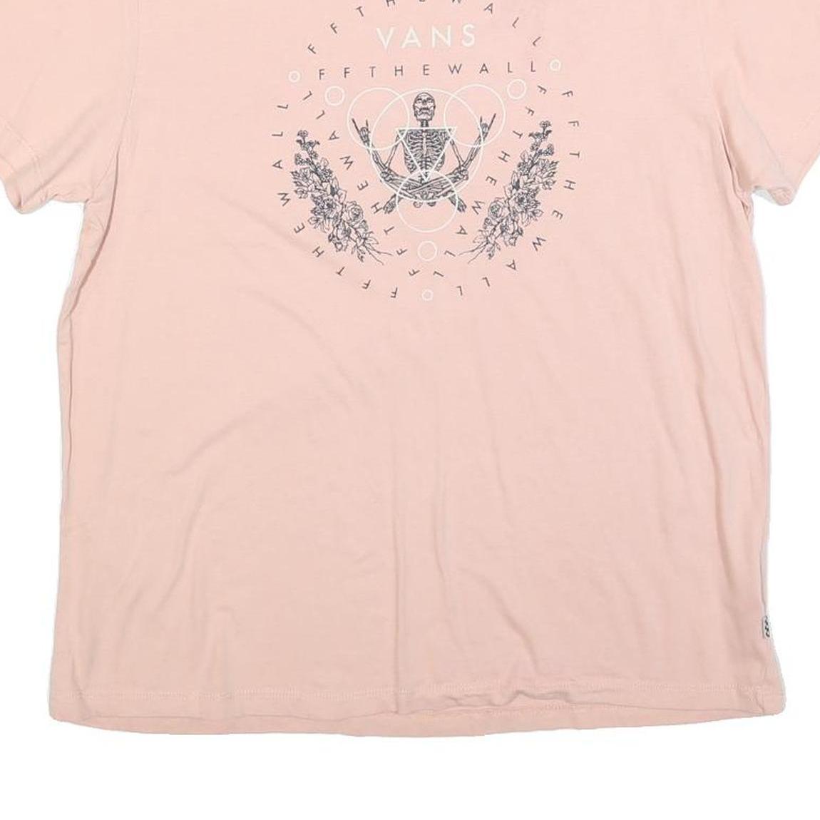 VANS Womens Pink Graphic T-Shirt XL Short Sleeve Crew Neck Cotton Blend