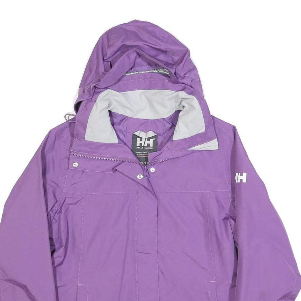 HELLY HANSEN Womens Purple Jacket XS Polyester Blend Outdoor Zip Hooded Plain