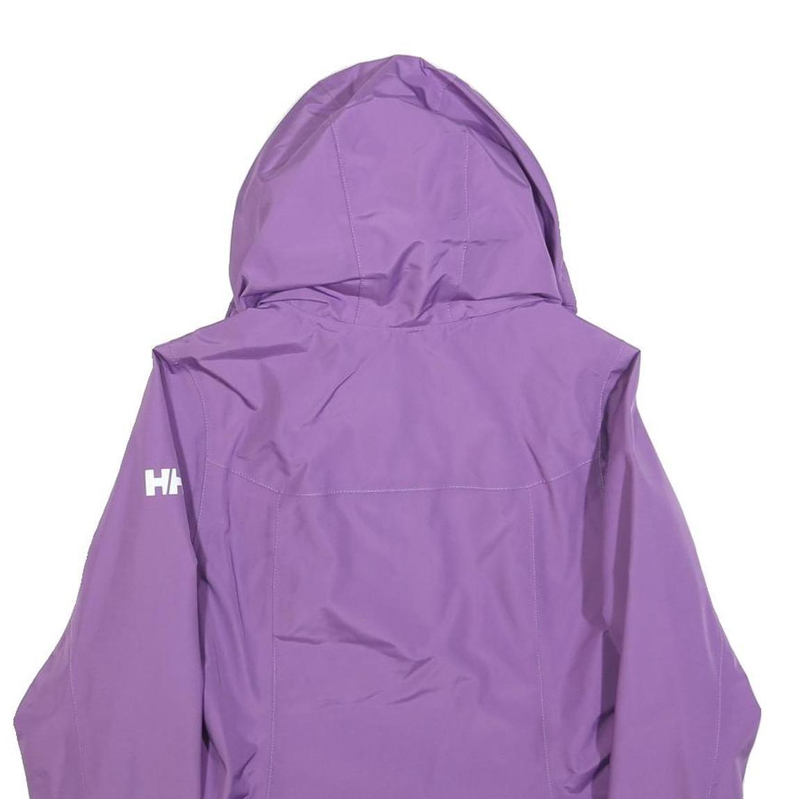 HELLY HANSEN Womens Purple Jacket XS Polyester Blend Outdoor Zip Hooded Plain