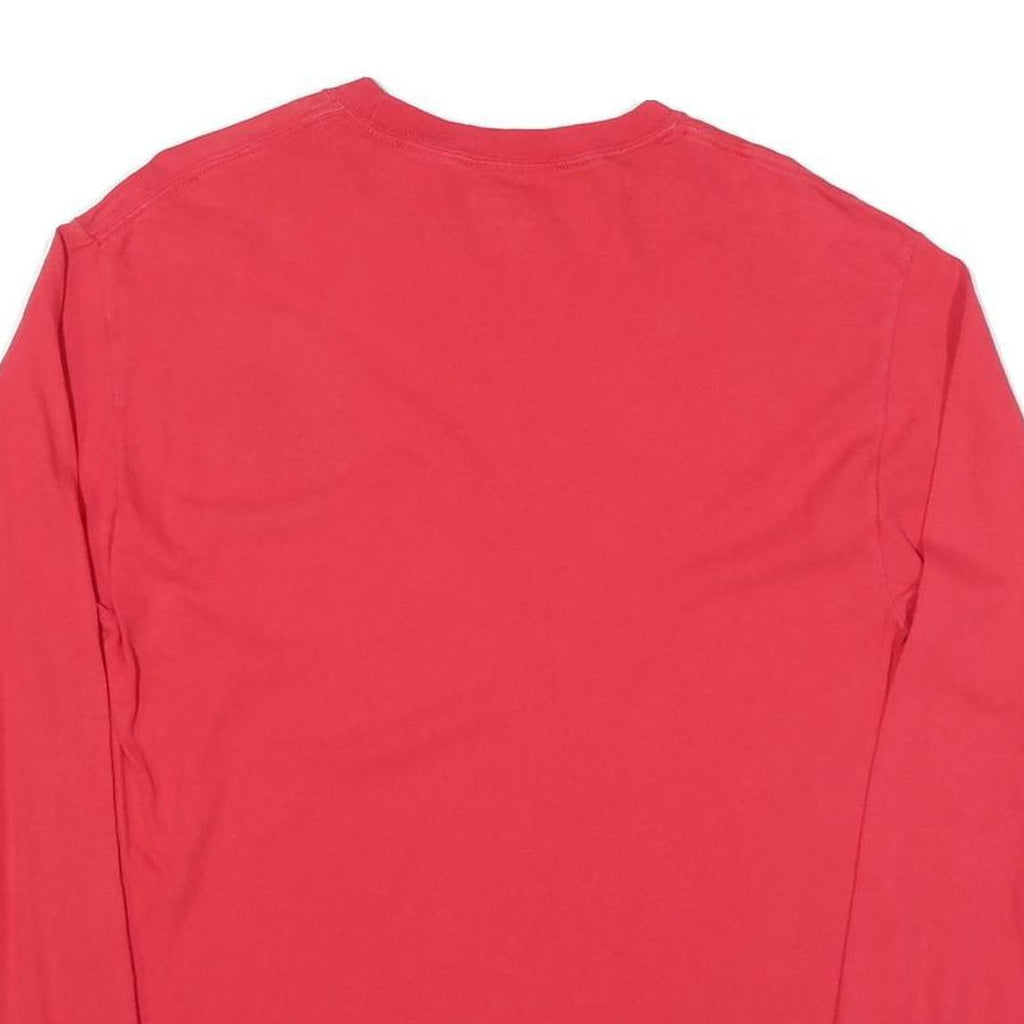 CHAMPION Mens Red Graphic T-Shirt M Long Sleeve Crew Neck Athletic Cotton