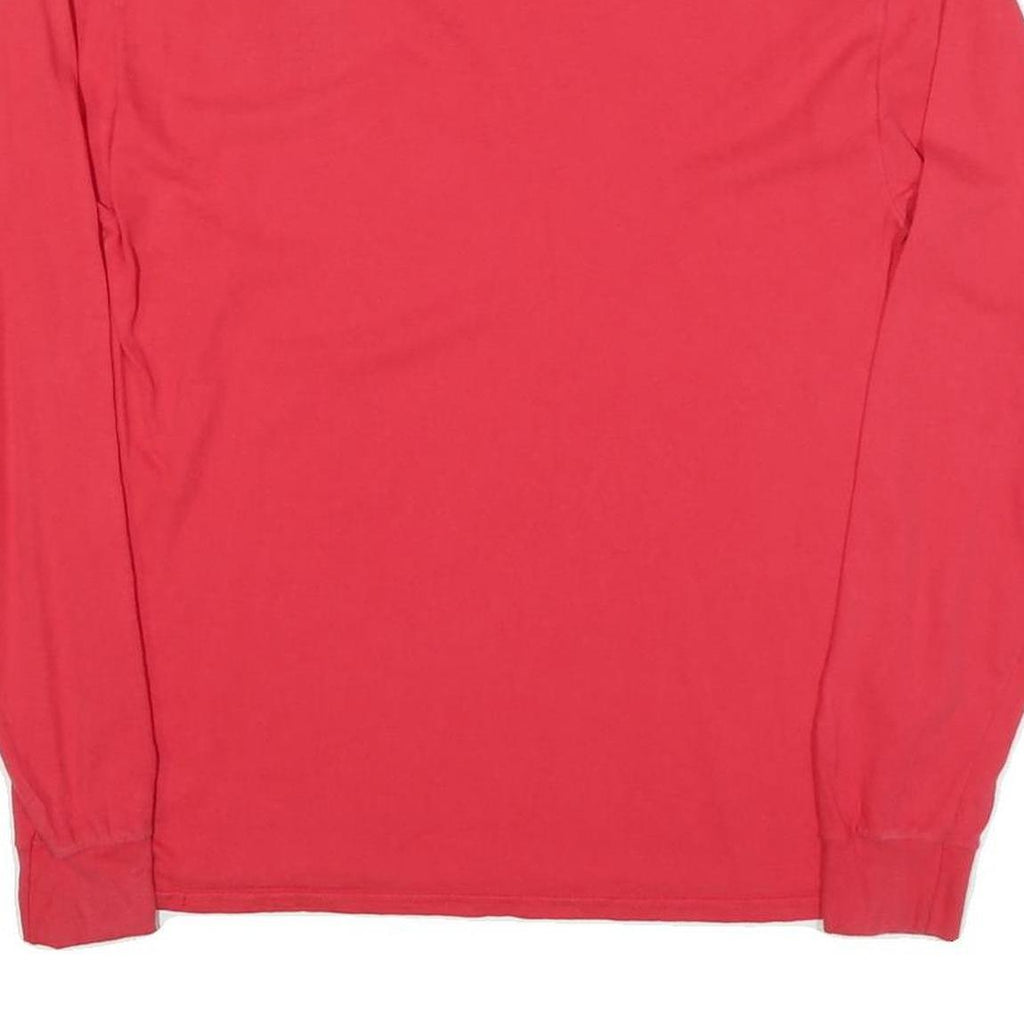 CHAMPION Mens Red Graphic T-Shirt M Long Sleeve Crew Neck Athletic Cotton