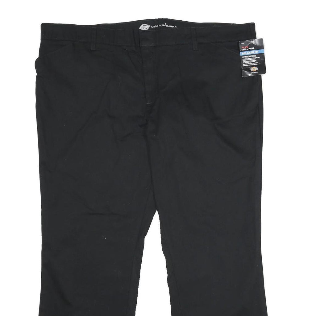 DICKIES Womens Black Relaxed Straight Leg Cotton Blend Trousers W44 L31 Workwear