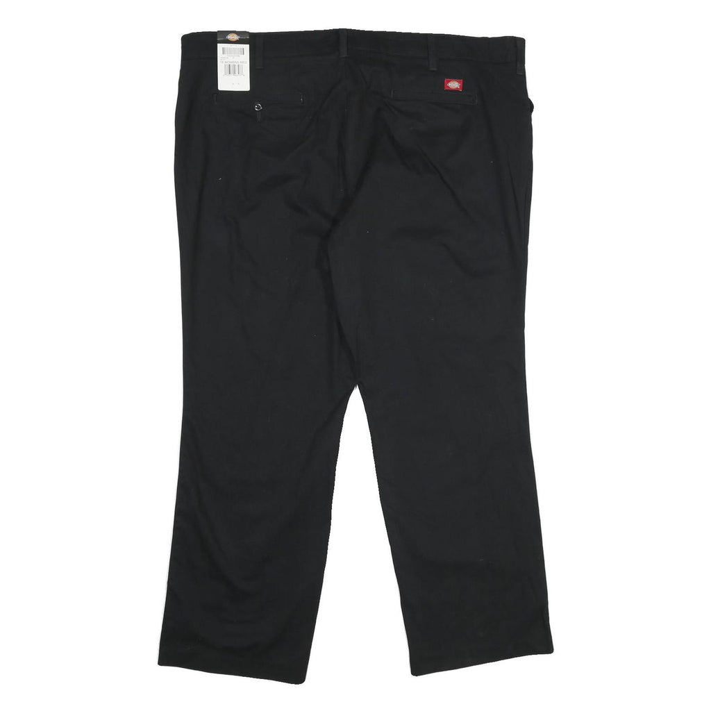 DICKIES Womens Black Relaxed Straight Leg Cotton Blend Trousers W44 L31 Workwear